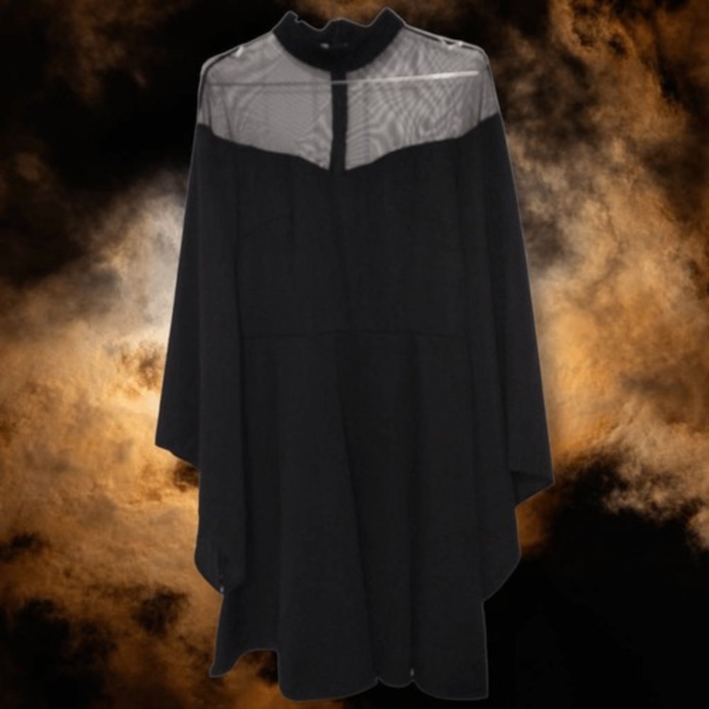 Black Halloween Dress Women Midi Bat Sleeves Long Fit Flare L, XL NEW